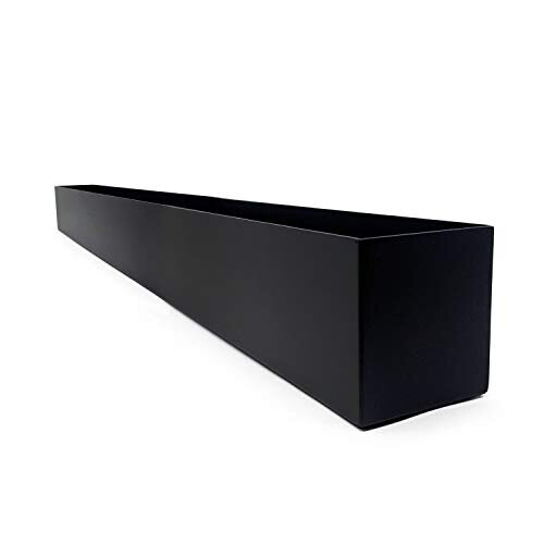 Buhbo Modern Steel Trough Rectangle Planter 32 inch, Black 1