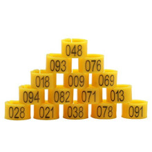 Pigeon Feet Rings with Number 001-100 Diameter 8mm Poultry Feet Rings for Chicks Parrot Chicks Leg Band Duck Clip Rings Bands (Yellow)