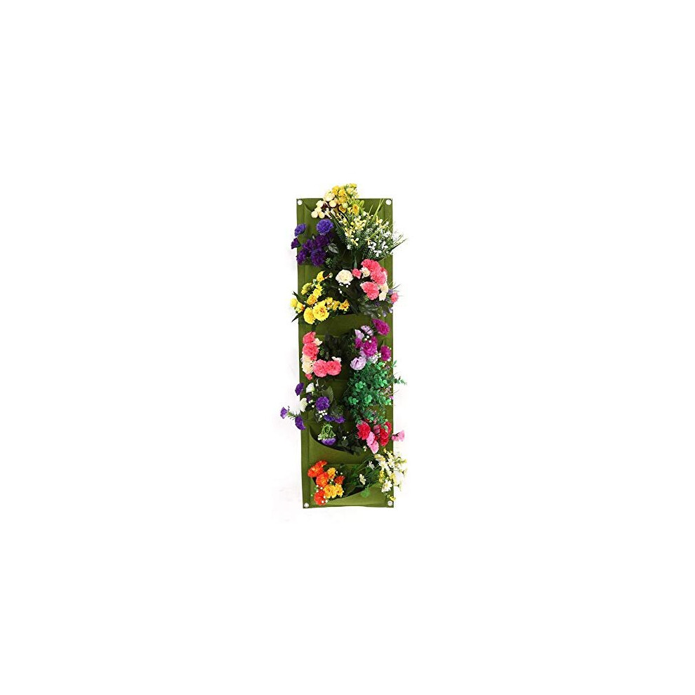 Garden Vertical Planter Pockets Planting Bag Felt Fabric Raised Bed Wall Mount Living Growing Plants Hanging Pouch for Flower Herb Vegetables Ind