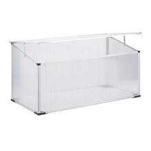 Relaxdays Aluminium Cold Frame, Plug-In System, Translucent, Transparent, UV-Protection, Small Greenhouse, HxWxD: 100 x 50 x 50