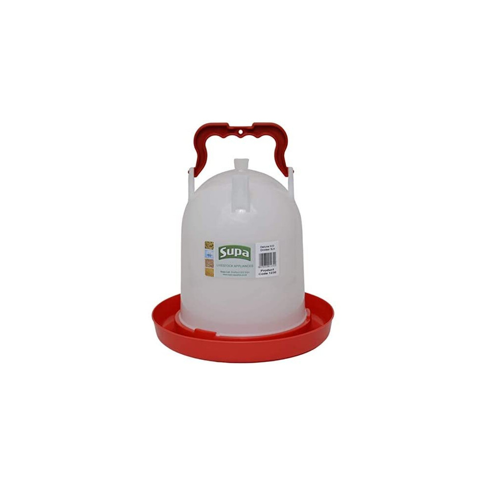 Supa Deluxe Heavy Duty Poultry Water Drinker, 3 Litre Premium Quality Drinker, Made In The UK,