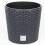 Prosperplast Prosperplast Plastic anthracite grey round low flower pot 40 cm Rato with inner liner 1