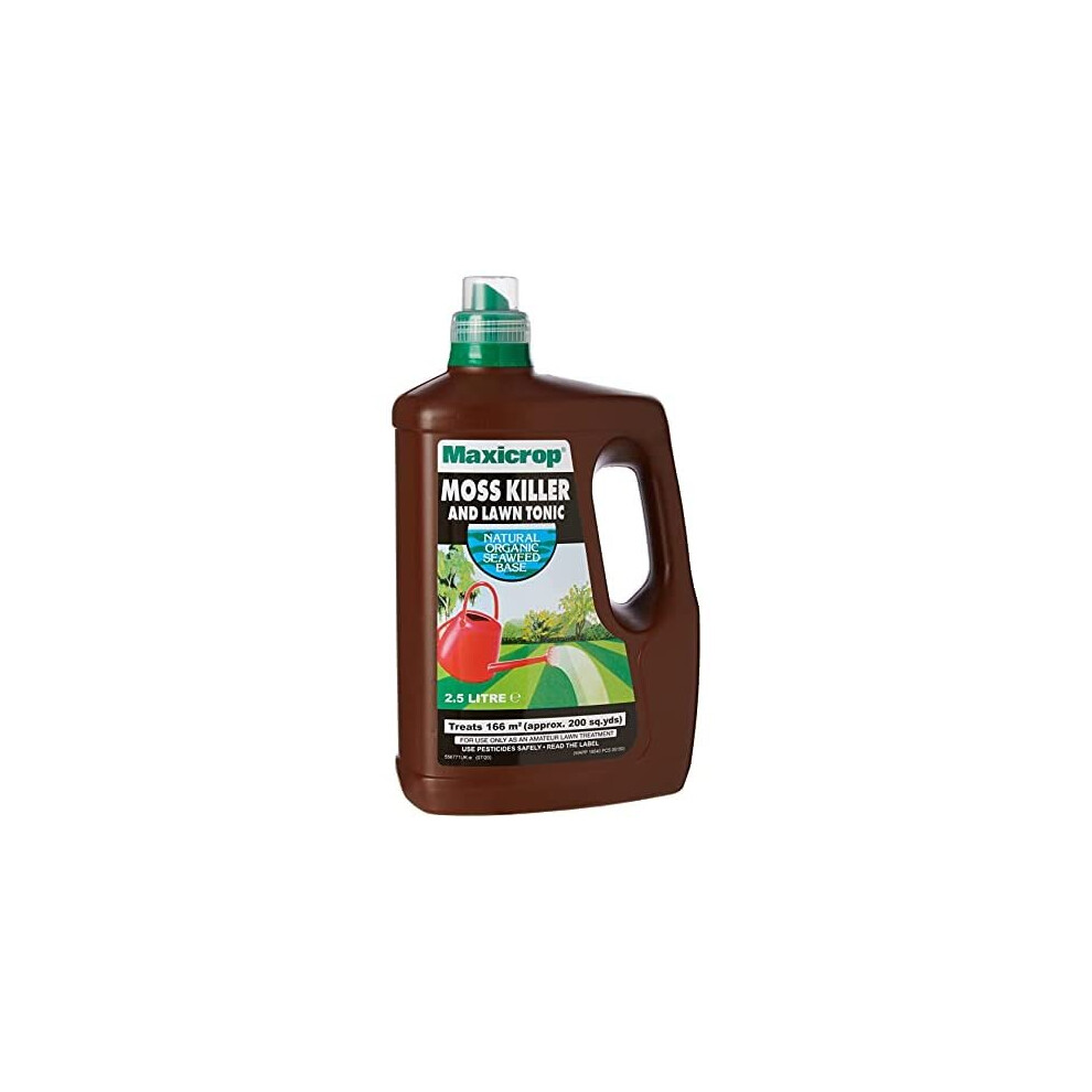 Maxicrop 86600259 Moss Killer & Lawn Tonic, Natural Seaweed Extract Plus Moss Killer & Lawn Tonic, 2.5L, Concentrate