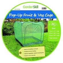 GardenSkill Pop Up Fruit Cage and Grow-House - Vegetable Plant Crop Protection Bird Net Cover Cloche (1m x 1m x 1.35m high, Green)