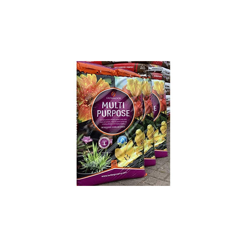 CB FUELS GROWMOOR 180L Multi-Purpose Compost (3 x 60lt Bags)
