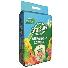 Gro-sure 11200018 All Purpose Compost with 4 Months Plant Feed, 10 Litre - Dark