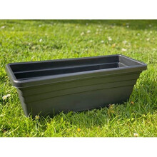 Ward Strata 50cm Planter Trough Black Plastic Ascot Rectangular Plant Tub Pot