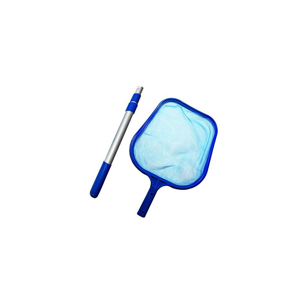 Greenerever Pool Skimmer Net with Pole (100 cm) | Hot Tub Spa Leaf Cleaner Net | Plastic Framed Fine Mesh Net | Easily Removes Leaves, Debris, Sm