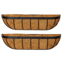 RUDDINGS WOOD Set of 2 x 24" (61cm) Metal Window Boxes - Garden Flower Wall Baskets - Wall Trough - Outdoor Hanging Window Sill Planters