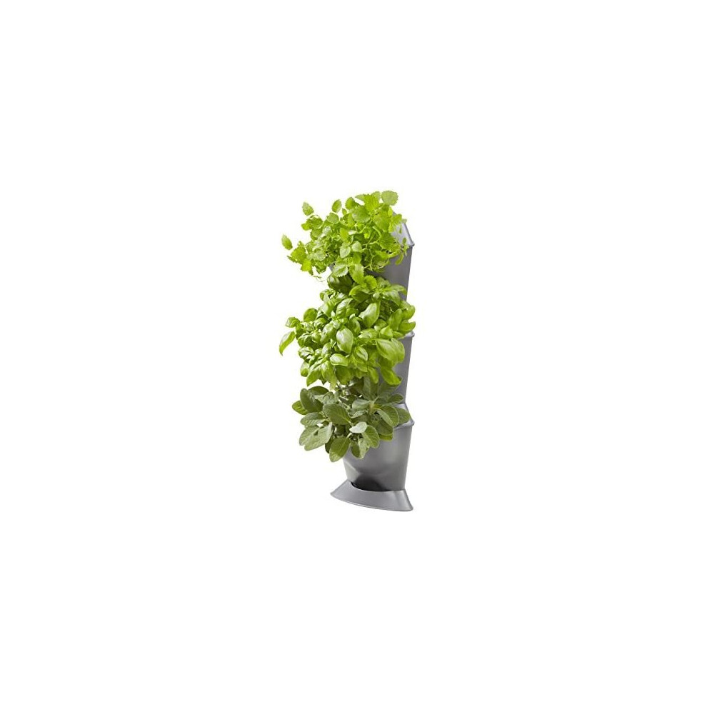 GARDENA NatureUp! Basis Set corner: 3Eck-planters to match the vertical plants containers for greening Balcony Courtyard, automatic watering / po
