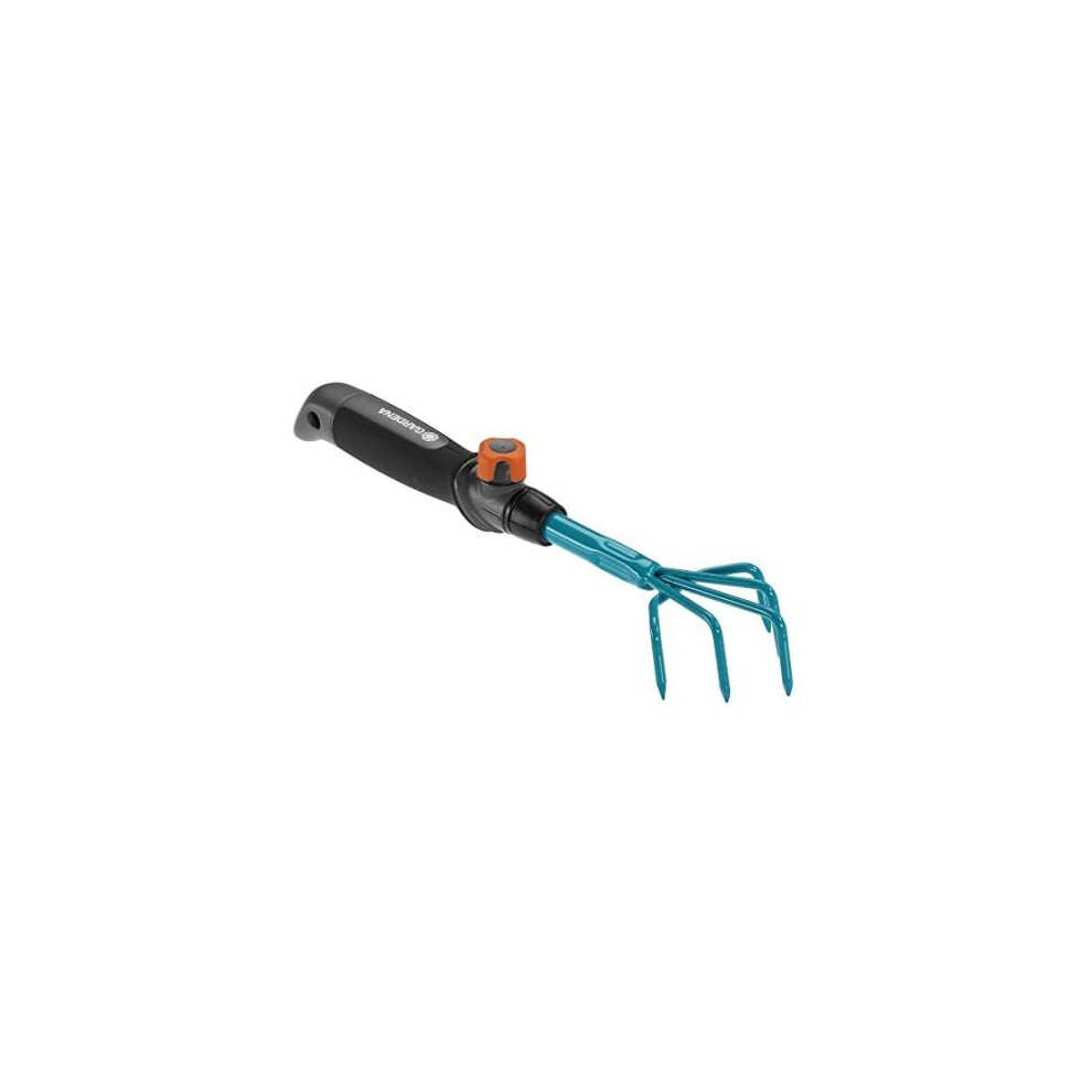 Gardena Combisystem Hand Weeder: Five-Tined Hand Grubber For Loosening And Aerating Soil In Beds And Flower Boxes, 7 Cm Working Width, Ergonomic