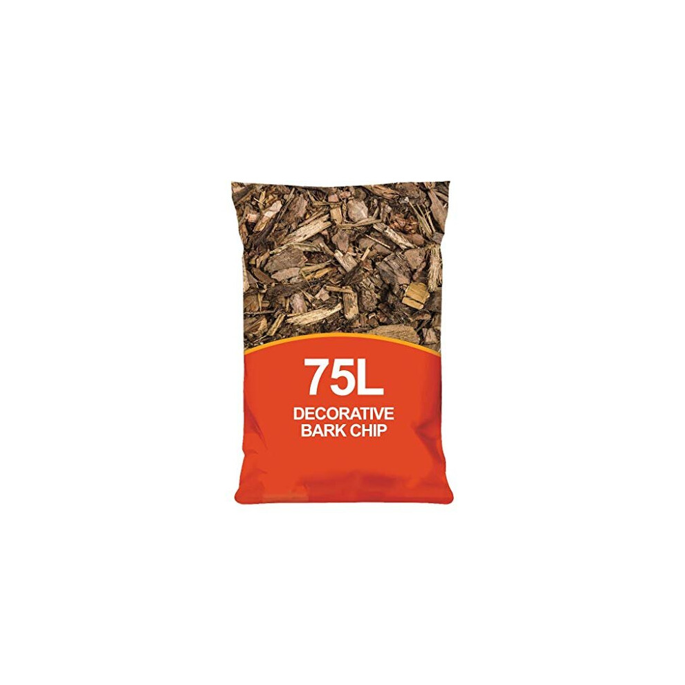 Simpahome 75L Decorative Landscape Bark Spruce Wood Bark Chipping Mulch For Landscaping, Top Dressing, Paths & Play Areas.