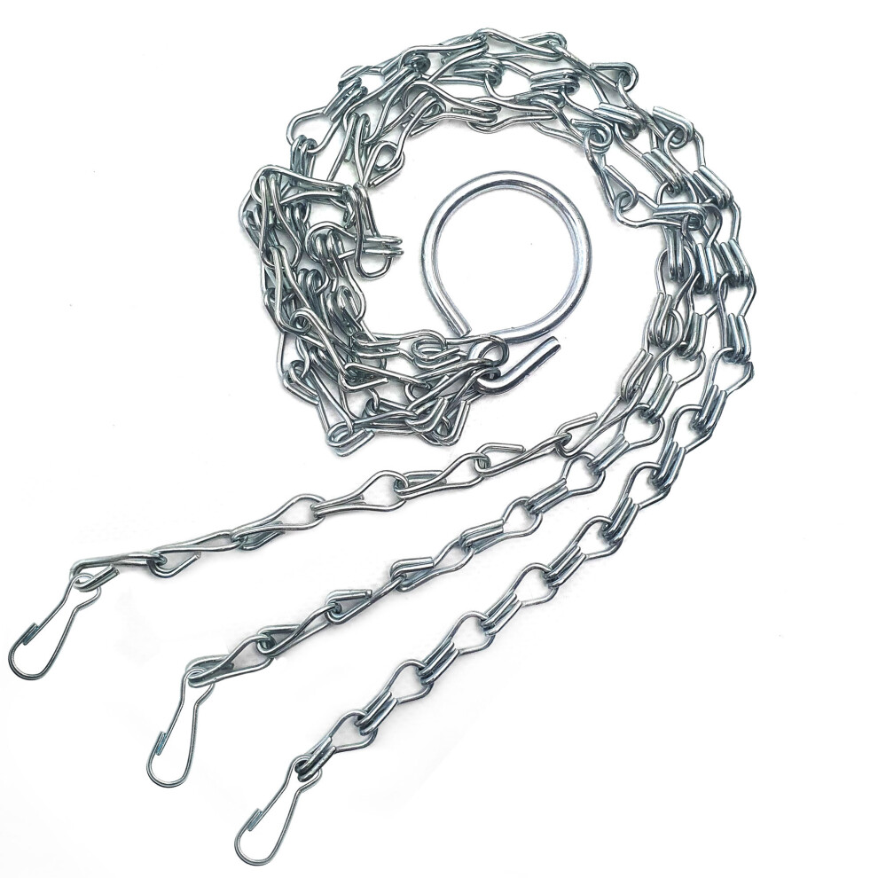 (14 inch, 1) Replacement Spare Easy Fit Silver Chain for Garden Hanging Basket - 14 - 18 inch