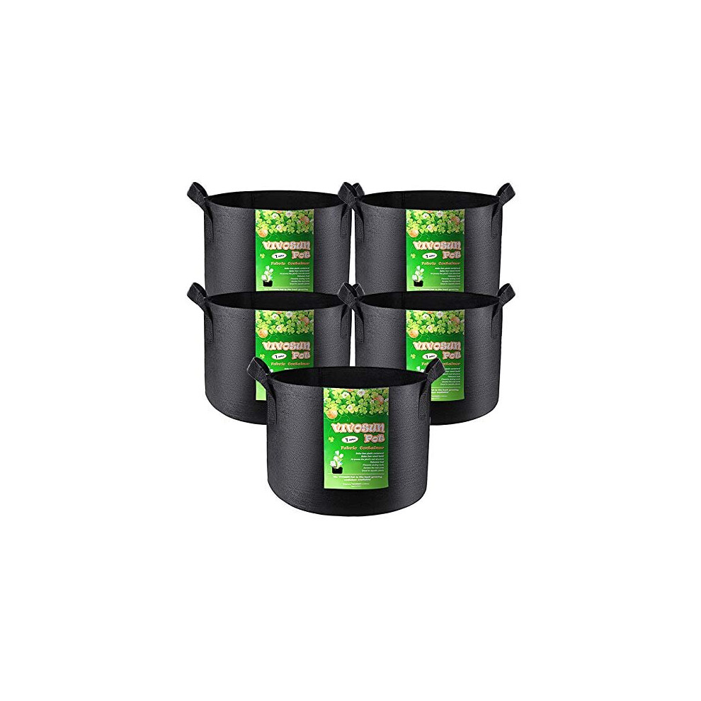 Vivosun 5-Pakowy 1 Galon Galon Grustle Growifled Nonfoven Tkanina Wyrastaja Torby Z Uchwytami-image