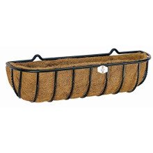 RUDDINGS WOOD 61cm (24") Window Box Metal Rectangular Flower Trough Wall Mounted Container - Outdoor Wall Garden Basket Planter - Includes Coco L