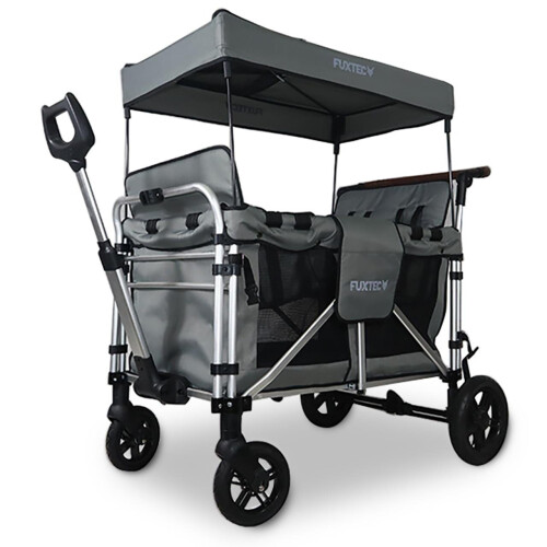 (Premium grey) FUXTEC folding wagon - CTXL900 - for up to 4 children on OnBuy