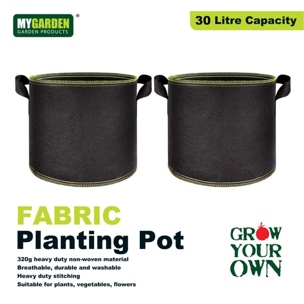 (30L Fabric Planting Pot) Hydroponics Fabric Pot Breathable Plant Pots Container Grow Bag Root Boosting