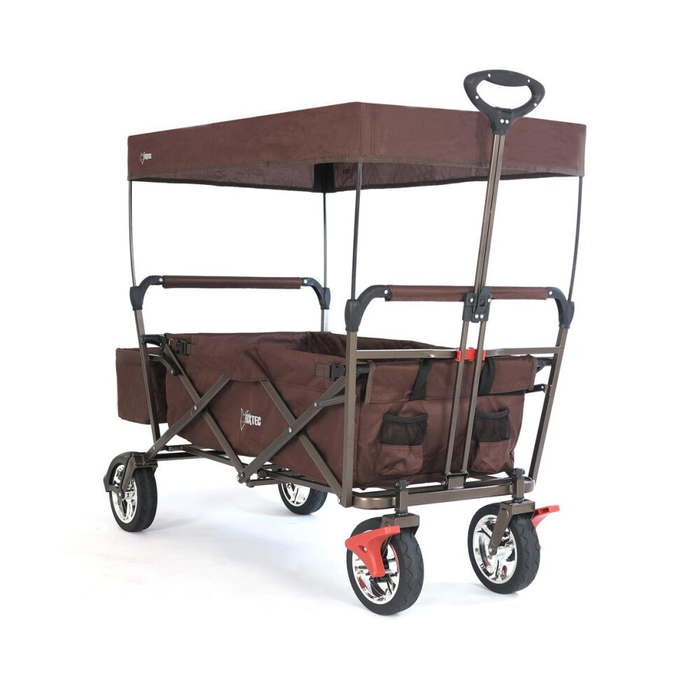 (Brown) FUXTEC Folding Wagon / Foldable Wagon / Trolley / Hand Cart CT-500