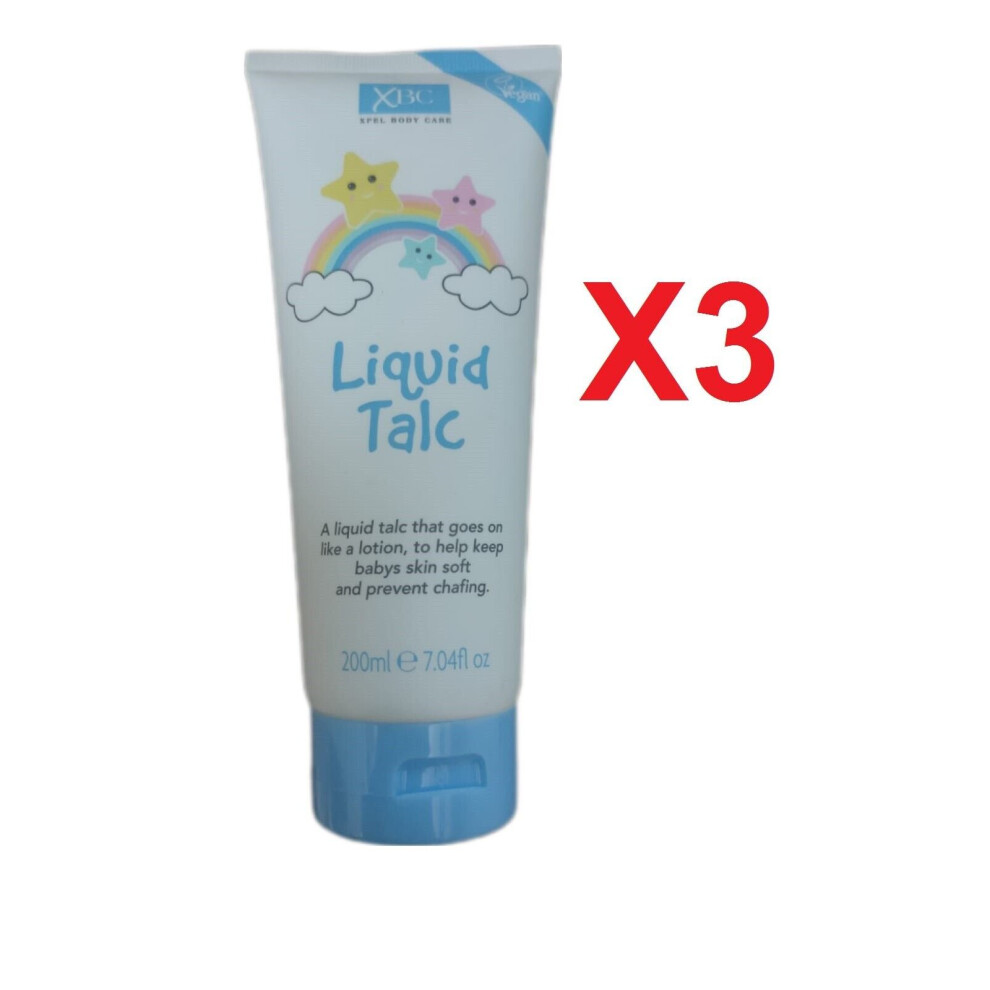 Liquid Talc 200ml XBC Xpel BodyCare for soft skin  preventChafting X 3