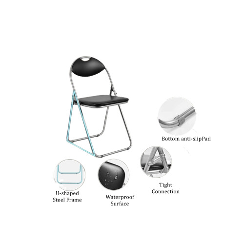 Meta Padded seat and Steel Frame folding Chair 1