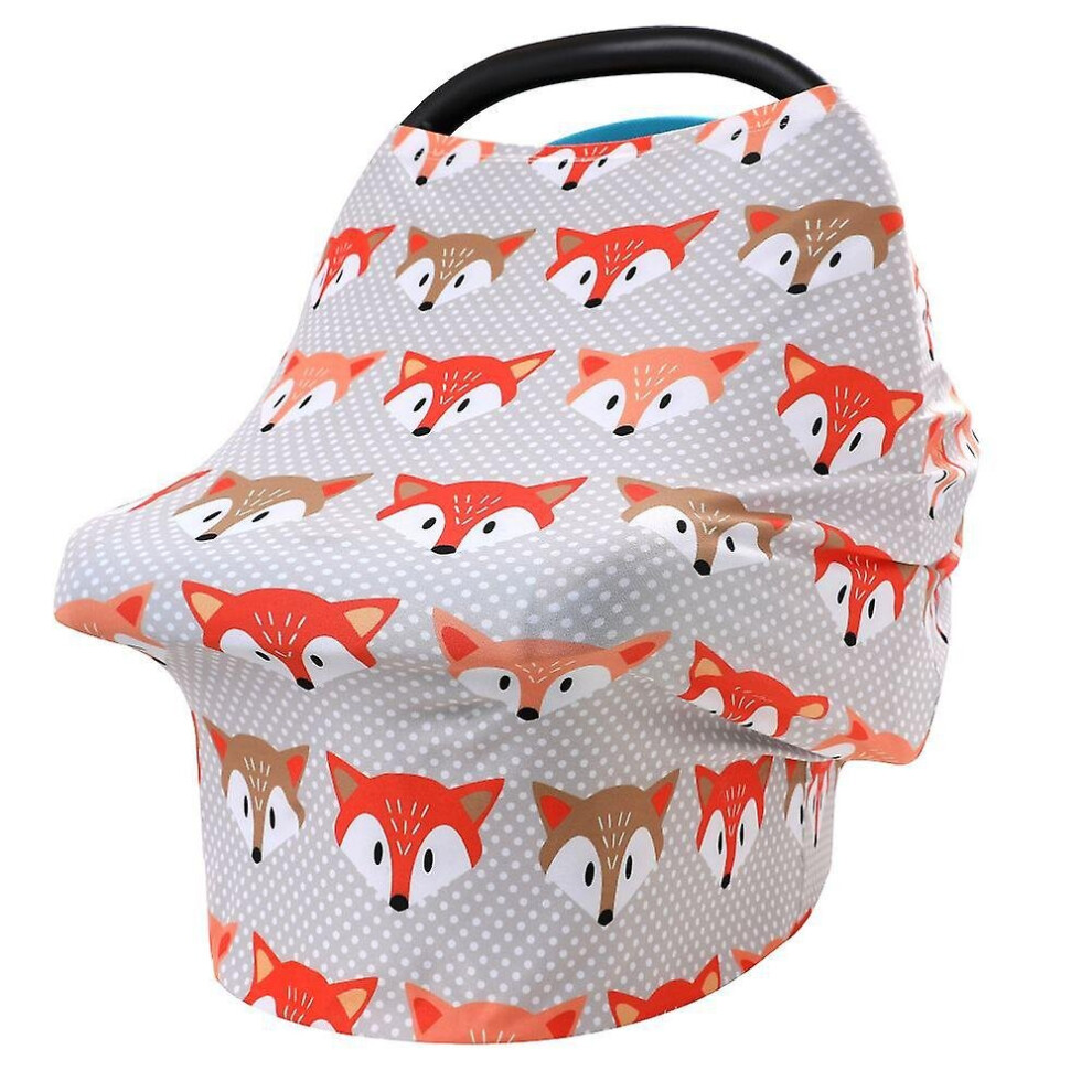 (Fox) Nursing Cover Breastfeeding Shawl Infant Stroller Cover Stretchy Car Seat Canopy For Babies