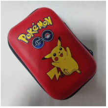 (Red) Case for Pokemon Card Cards Storage Box Portable Carry Travel Cover Storage Bag