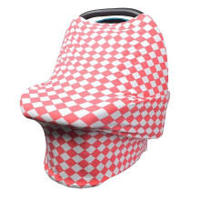 (Plaid) Nursing Cover Breastfeeding Shawl Infant Stroller Cover Stretchy Car Seat Canopy For Babies