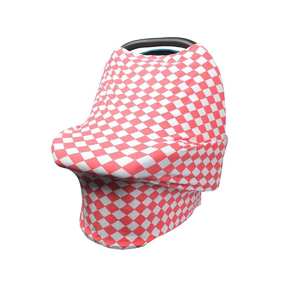 (Plaid) Nursing Cover Breastfeeding Shawl Infant Stroller Cover Stretchy Car Seat Canopy For Babies