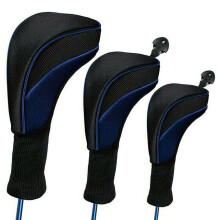 (Blue) Golf Club Head Covers Set Blue/Red/Black