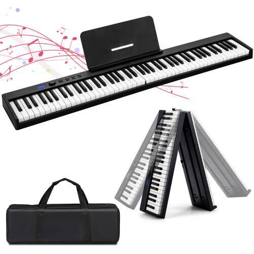 Costway 88-Key Foldable Digital Piano  Semi Weighted  Electronic Keyboard