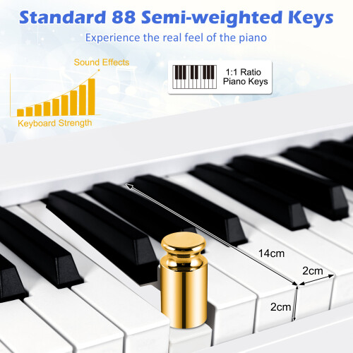 Costway 88-Key Foldable Digital Piano Semi Weighted Electronic Keyboard 1