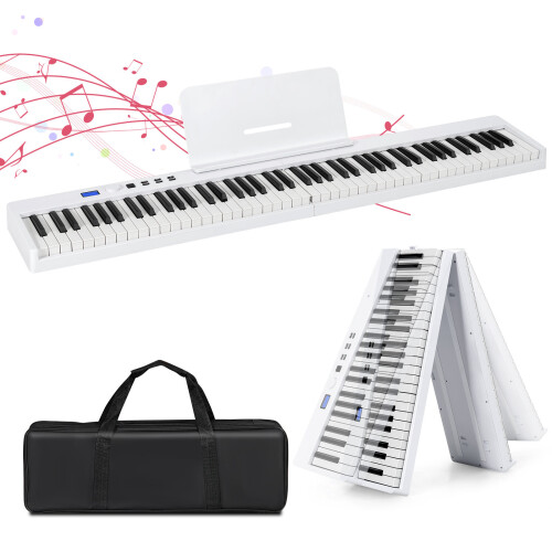 Costway 88-Key Foldable Digital Piano Semi Weighted Electronic Keyboard