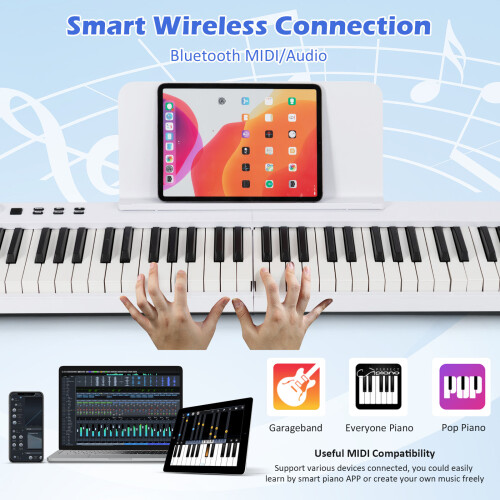 Costway 88-Key Foldable Digital Piano Semi Weighted Electronic Keyboard 2