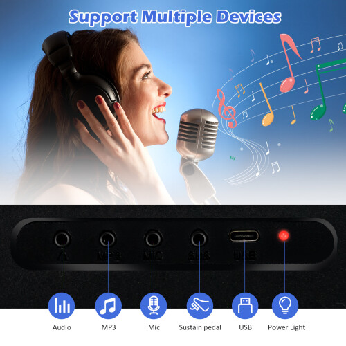 Costway 88-Key Foldable Digital Piano  Semi Weighted  Electronic Keyboard 2