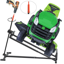 SwitZer Ride-On Mower Lifter 400kg Capacity, 45 Tilt, Wheel-On Jack, Foldable Steel Ramp - B256-038