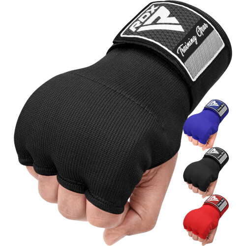 (Black, M) RDX Boxing Hand Wrap Inner Gloves, Quick 75cm Long