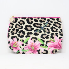 Estee Lauder Plush Textured Animal Print Cosmetic Bag / New