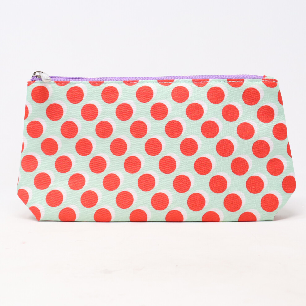 Clinique Red Circles Printed Cosmetic Bag  / New