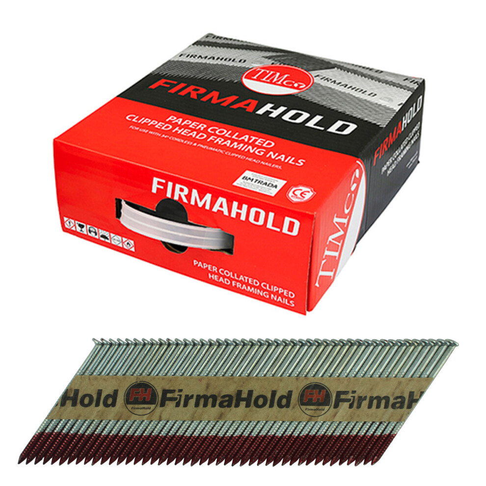 FirmaHold Collated Clipped Head Part Ring Shank Firmagalv+ Nails 3.1 x 90mm (2200 Box)