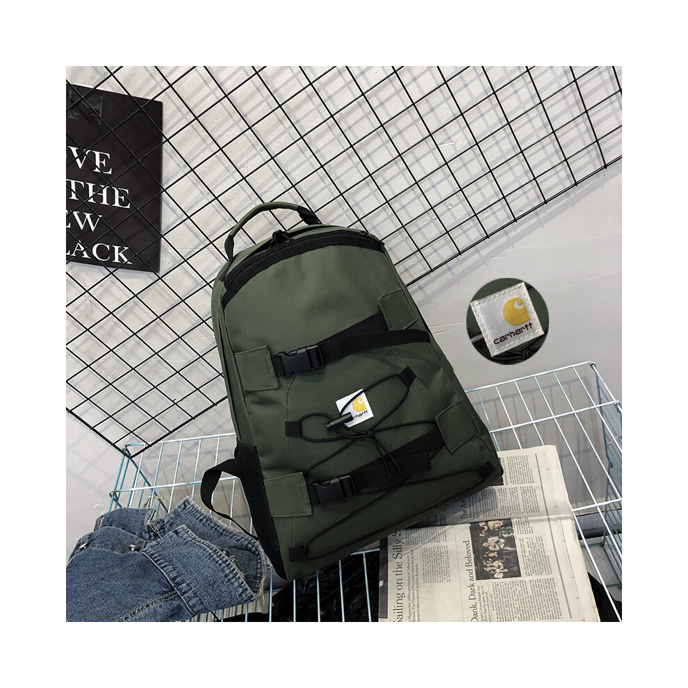 (Green) Carhartt Street Trend Backpack Male Women Casual Short Travel Backpacks