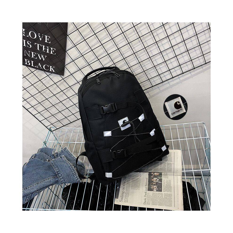 (BrightBlack) Carhartt Street Trend Backpack Male Women Casual Short Travel Backpacks
