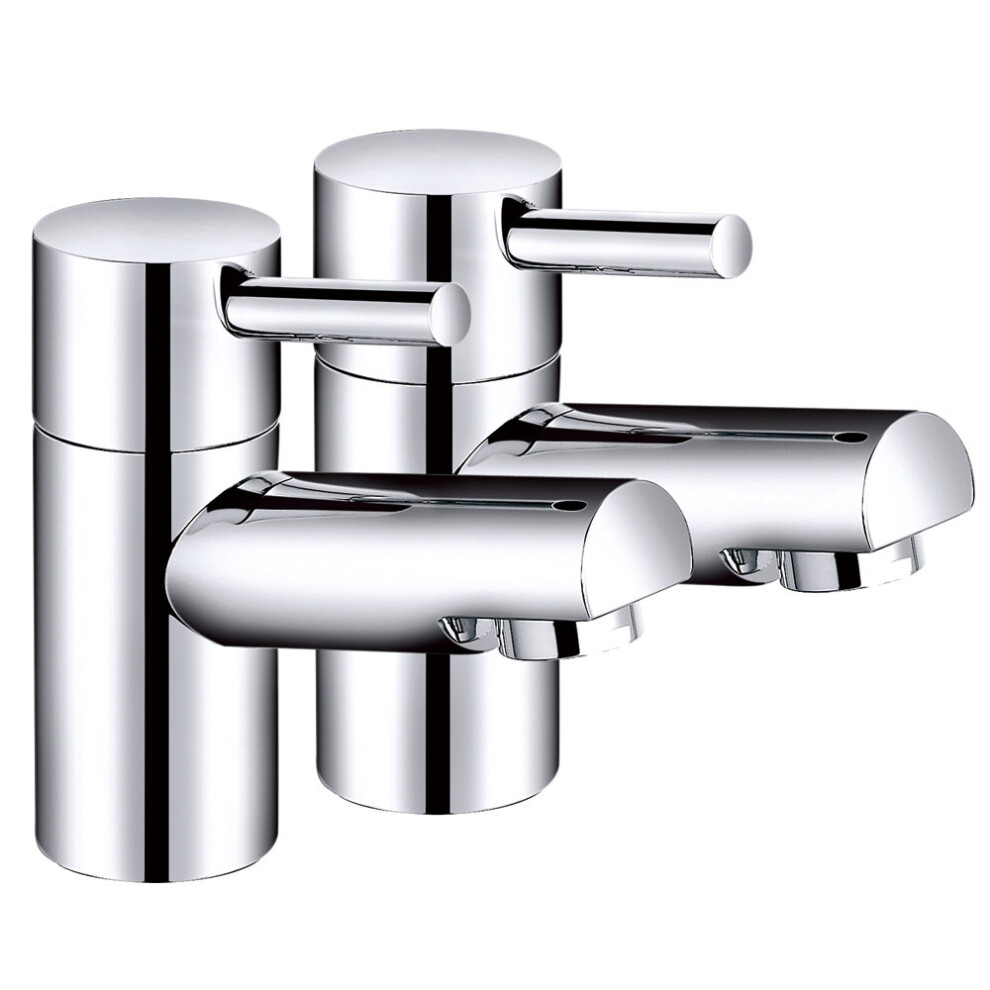 Twin Chrome Bathtub Tap Modern Bathroom Lever Faucet