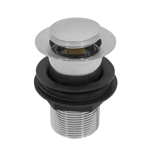 NRG Quality Zinc Unslotted Chrome Click Clack Basin Push Pop Up Waste Sink Plug 1