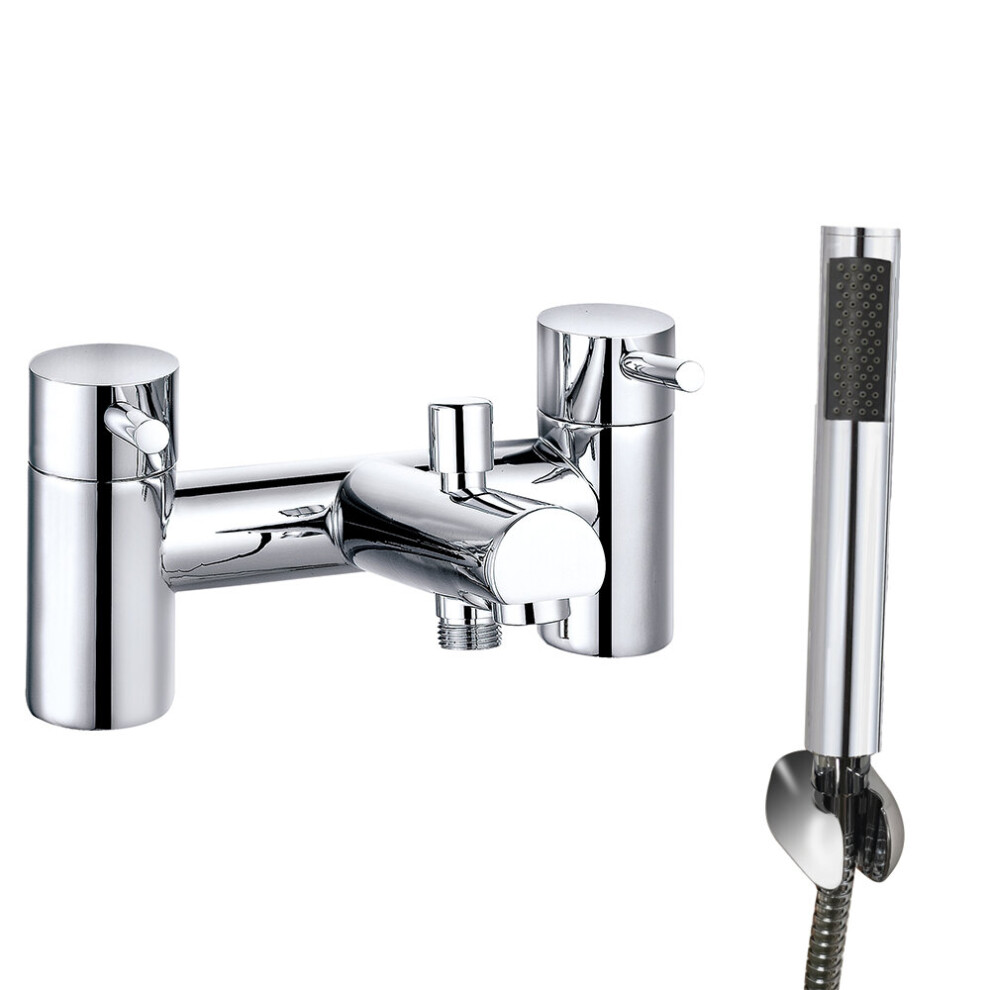 Modern Chrome Bath Shower Mixer Tap with Hand Held Shower Head Set