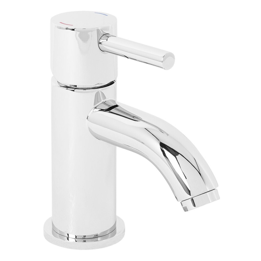 Mini Chrome Mono Basin Sink Mixer Tap Modern Cloakroom Bathroom Lever Faucet