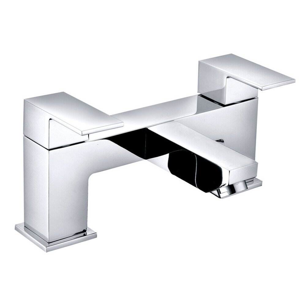 Bath Filler Mixer Tap Bathroom Square Dual Handle Tub Level Faucet