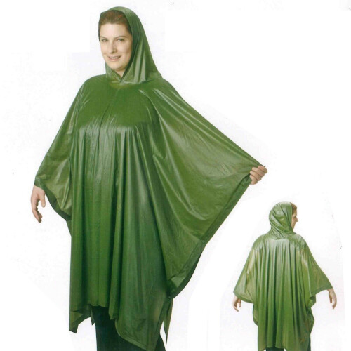 2 x PEVA Plastic Hooded Poncho Waterproof Camping Rain Coat Cape