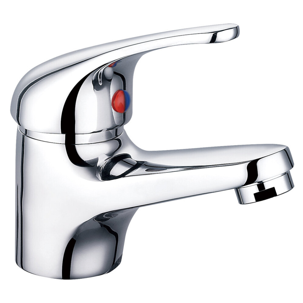 Chrome Basin Sink Mixer Tap Small Modern Bathroom Lever Faucet