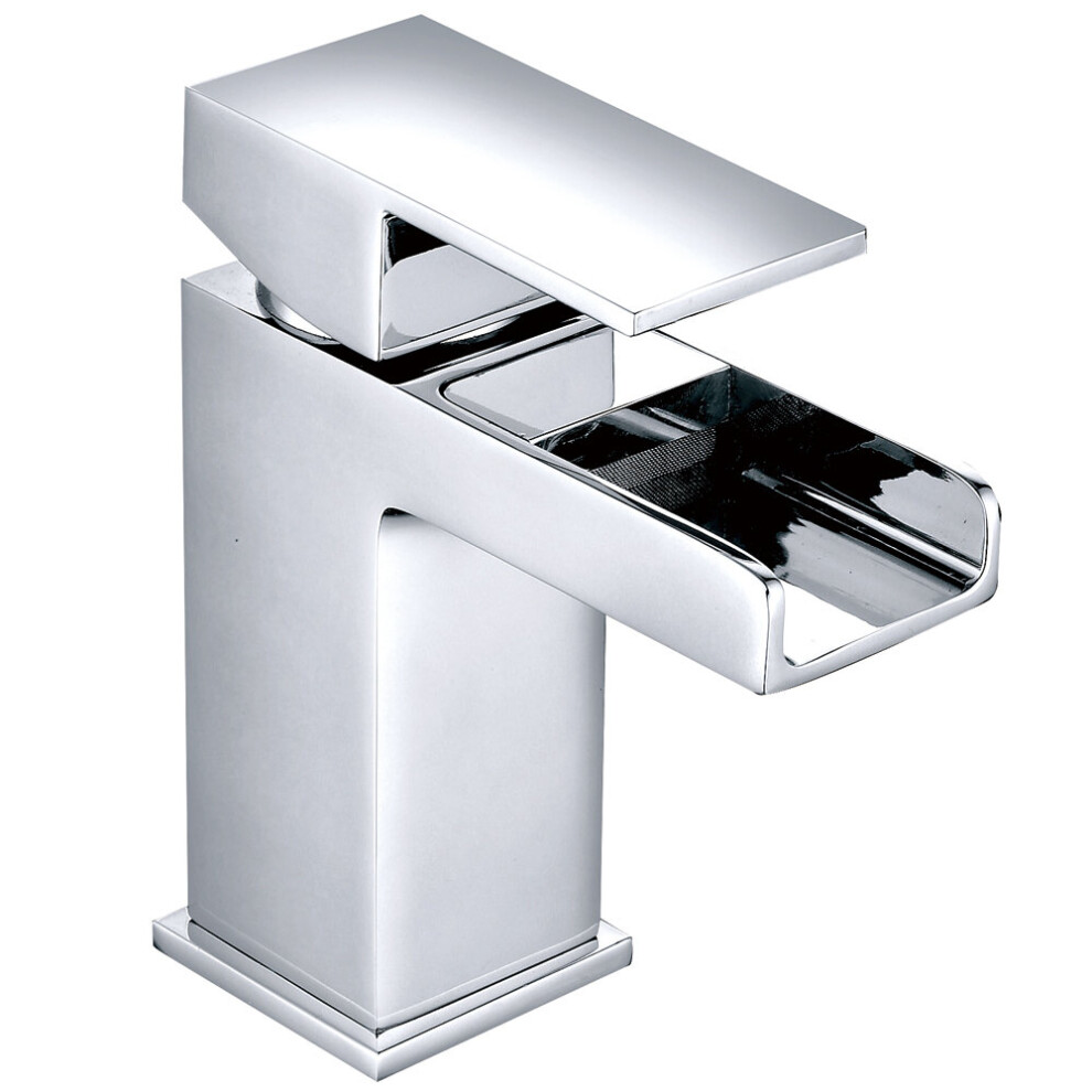 Square Bathroom Mixer Tap Chrome Basin Sink Lever Faucet