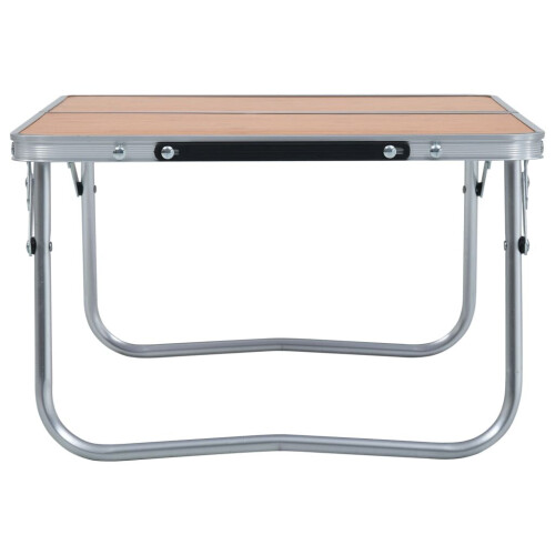 vidaXL foldbart campingbord brun aluminium 60x40 cm 2